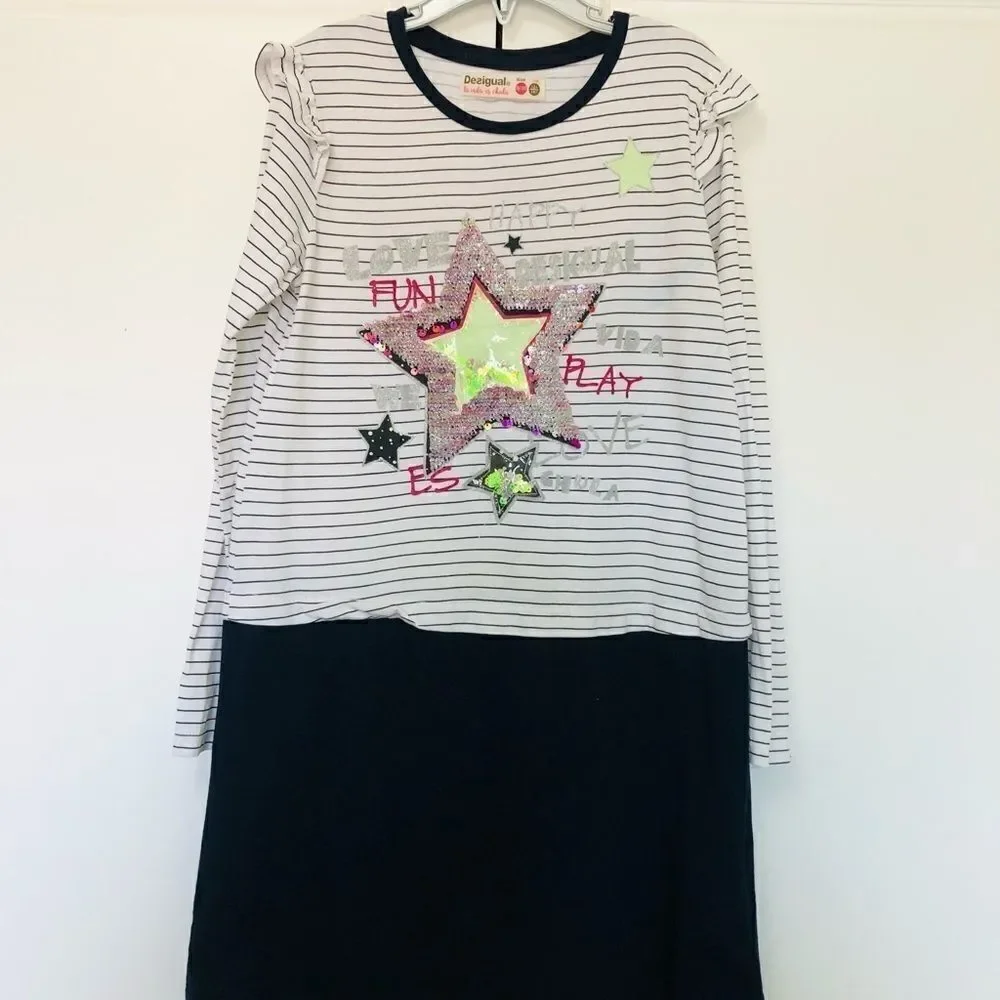 ‎Desigual Tunez Star Flip Sequins Dress (Girls)